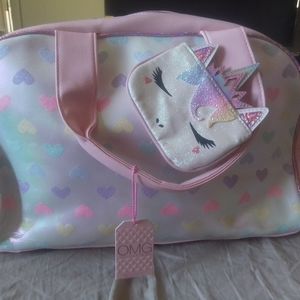 New unicorn duffle bag with coin purse